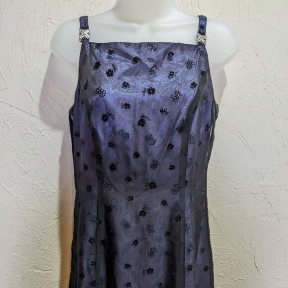 Vintage Betsy & Adam Formal Dress Sz 6 90s Fairy Grunge Whimsigoth Sheer Gown - Picture 2 of 8